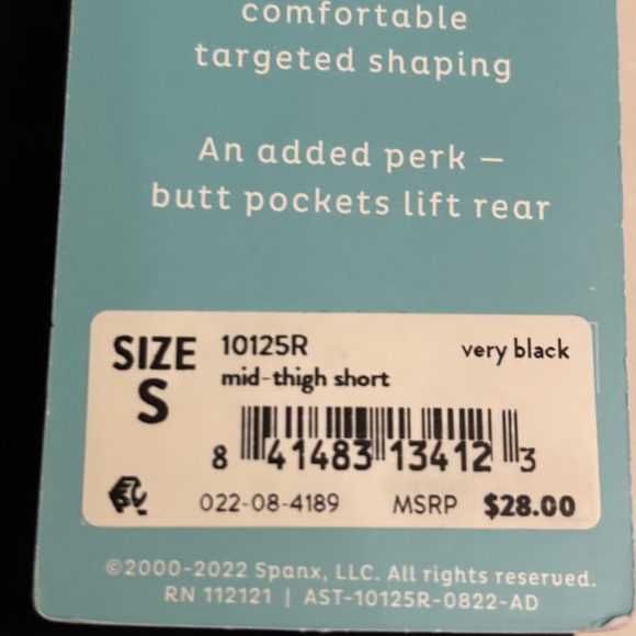 NWT Assets by Spanx Mid Thigh Short‎ Very Black Shapewear Breathable Sz Small - Picture 4 of 8